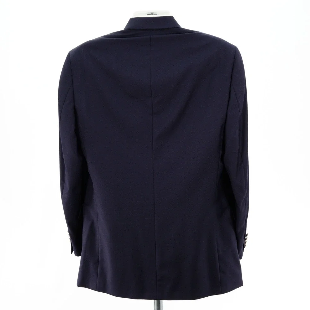 Jos A Bank Wool Blue Double Breasted Gold Button Peak Lapel Blazer 42L